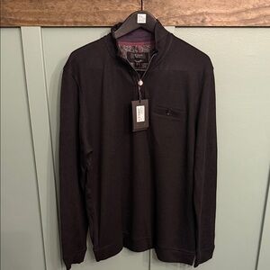 Ted Baker London Men’s Sweater Quarter-Zip Black Size 6 (Xl-2Xl)